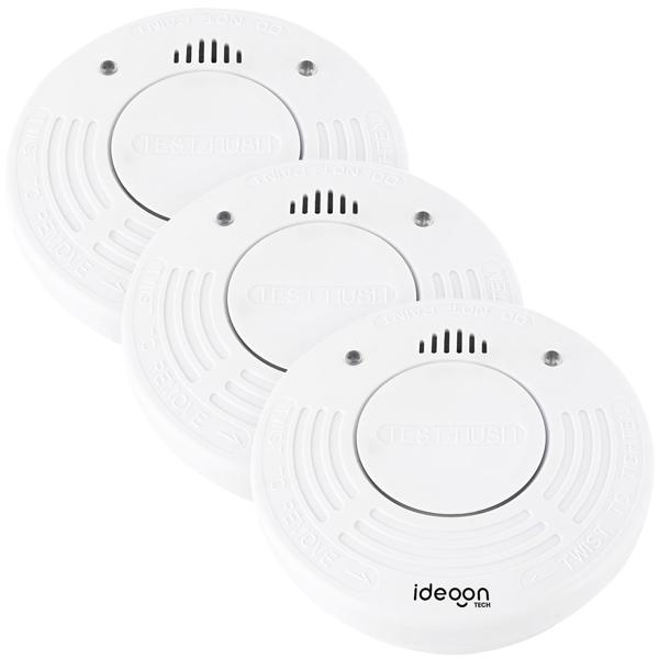 3er-Set Premium Rauchmelder mit 10 Jahren Batterielebensdauer - Zertifiziert nach DIN EN 14604 mit extra lautem 85dB Alarmsignal und Lithium Batterie