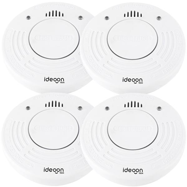 4er-Set Premium Rauchmelder mit 10 Jahren Batterielebensdauer - Zertifiziert nach DIN EN 14604 mit extra lautem 85dB Alarmsignal und Lithium Batterie