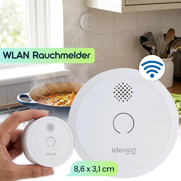 3er Set WLAN Rauchmelder mit App-Benachrichtigung – Smart vernetzter Feuermelder nach EN 14604 mit 85dB Alarm & 5 Jahren CR123A Batterielebensdauer