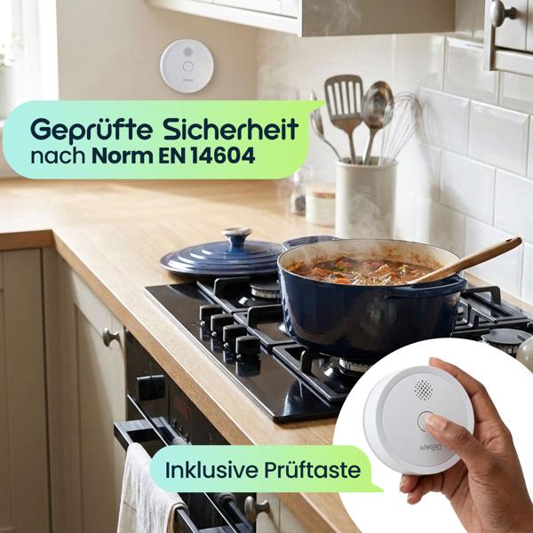 3er Set WLAN Rauchmelder mit App-Benachrichtigung – Smart vernetzter Feuermelder nach EN 14604 mit 85dB Alarm & 5 Jahren CR123A Batterielebensdauer