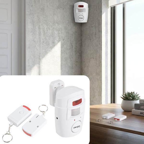 Système d’alarme PIR avec 2 télécommandes – sirène puissante de 105 dB – protège garage, bureau et pièces – montage facile