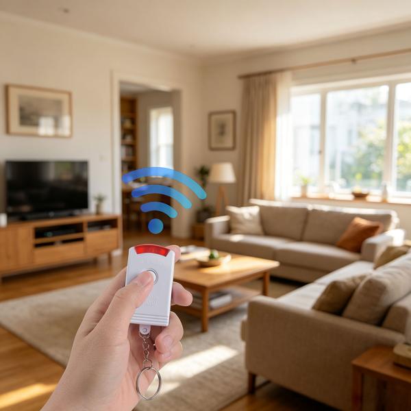 Système d’alarme PIR avec 2 télécommandes – sirène puissante de 105 dB – protège garage, bureau et pièces – montage facile