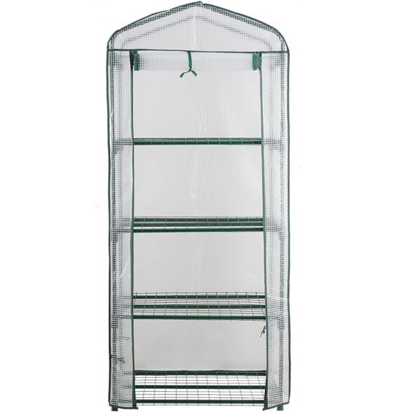 Serre de jardinage 49 x 69 x 160 cm, 4 niveaux – serre en toile PE 120 g/m² – porte enroulable, structure métallique, système emboîtable idéal pour balcon et jardin