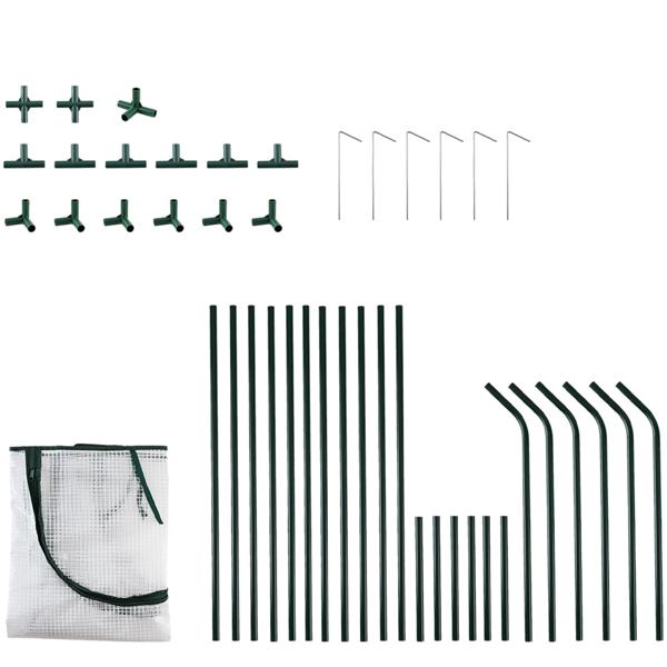 Folien-Gewächshaus 120x60x60 cm, Tomatenhaus mit A-Dach, 16mm verzinkter Stahl, 140g/m² PE-Folie, UV-Schutz & 2 Fenster mit Reissverschluss