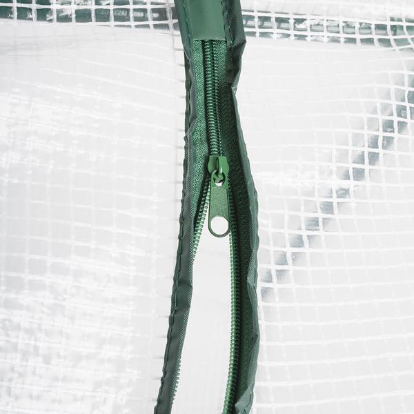 Folien-Gewächshaus 120x60x60 cm, Tomatenhaus mit A-Dach, 16mm verzinkter Stahl, 140g/m² PE-Folie, UV-Schutz & 2 Fenster mit Reissverschluss