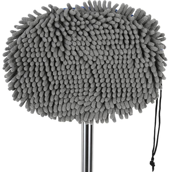 Multifunktions-KFZ Wischmopp mit 160cm Teleskopstange, 180 Grad Gelenk & 2 Chenille Mikrofaser Aufsätzen für PKW, LKW, Wohnmobil & Wohnwagen