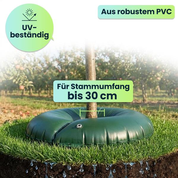 4er-Set Baumbewässerungsring je 55L für Sträucher & Bäume – Bewässerungsbeutel aus robustem PVC – UV-beständig – Stammumfang bis 30 cm-Tröpfchensystem