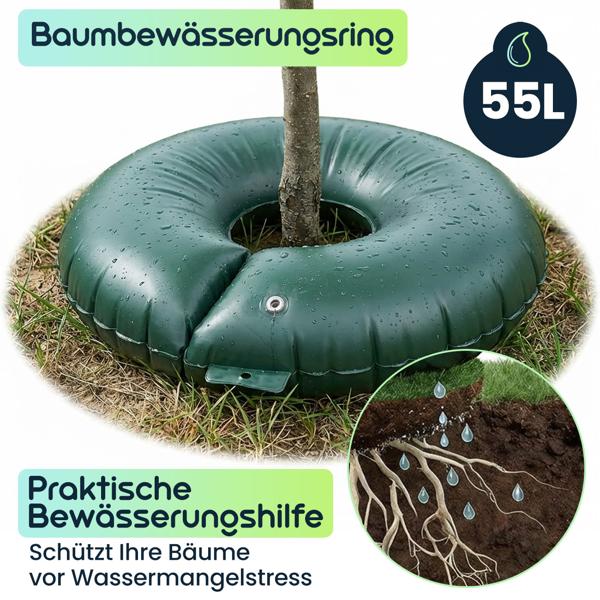 4er-Set Baumbewässerungsring je 55L für Sträucher & Bäume – Bewässerungsbeutel aus robustem PVC – UV-beständig – Stammumfang bis 30 cm-Tröpfchensystem