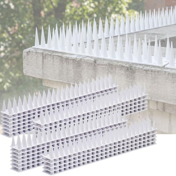 24er Set Taubenspikes Weiss 10,8m - Effektive Vogelabwehr aus Polycarbonat - 3-reihige Abwehrspikes gegen Tauben, Möwen, Marder, Katzen & Eichhörnchen