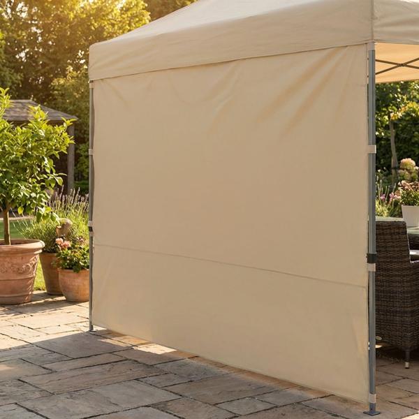 Barnum pliant ultra-compact 3 x 3 m kaki, 2 parois latérales – tonnelle mobile et solide pour événements, marchés, fêtes, camping