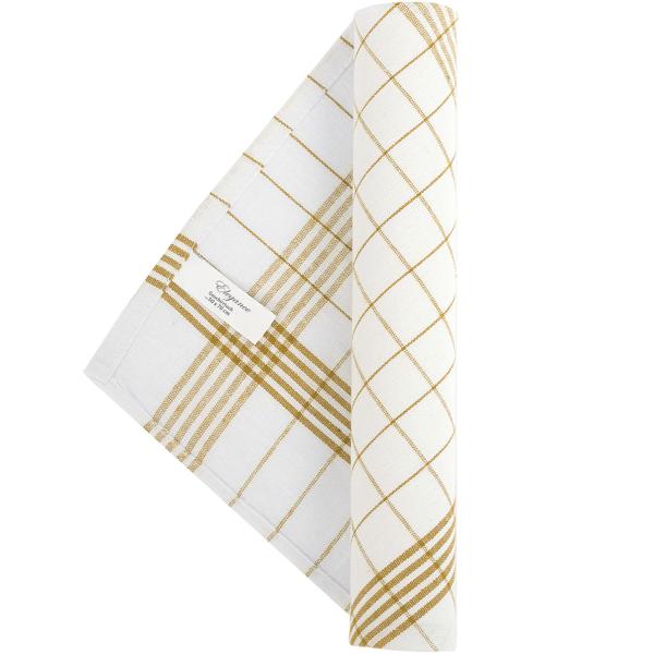 10er-Set Geschirrtücher aus 100% Baumwolle, 50x70 cm - Gelb Kariert - Saugstarke Küchentücher für Haushalt & Gastro, Oeko-Tex, Premium Abtrockentücher