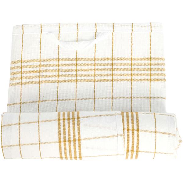 10er-Set Geschirrtücher aus 100% Baumwolle, 50x70 cm - Gelb Kariert - Saugstarke Küchentücher für Haushalt & Gastro, Oeko-Tex, Premium Abtrockentücher