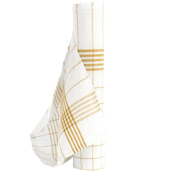 10er-Set Geschirrtücher aus 100% Baumwolle, 50x70 cm - Gelb Kariert - Saugstarke Küchentücher für Haushalt & Gastro, Oeko-Tex, Premium Abtrockentücher