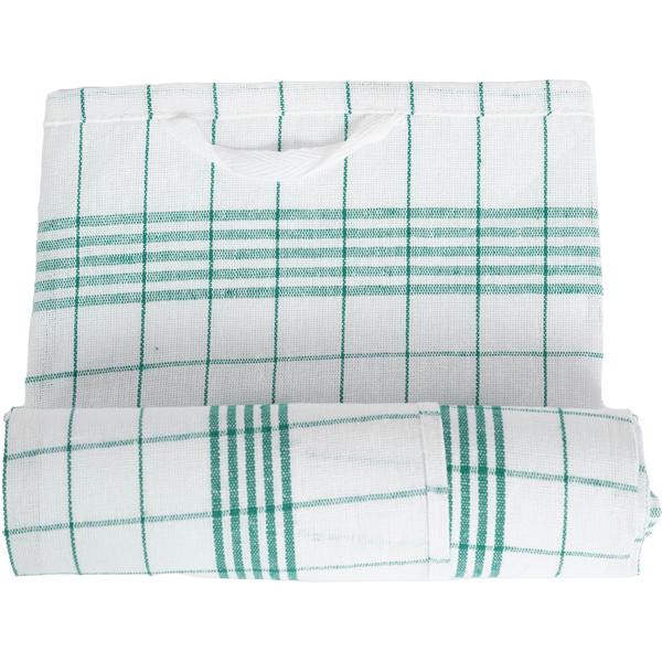 10er-Set Geschirrtücher aus 100% Baumwolle, 50x70 cm - Grün Kariert - Saugstarke Küchentücher für Haushalt & Gastro, Oeko-Tex, Premium Abtrockentücher
