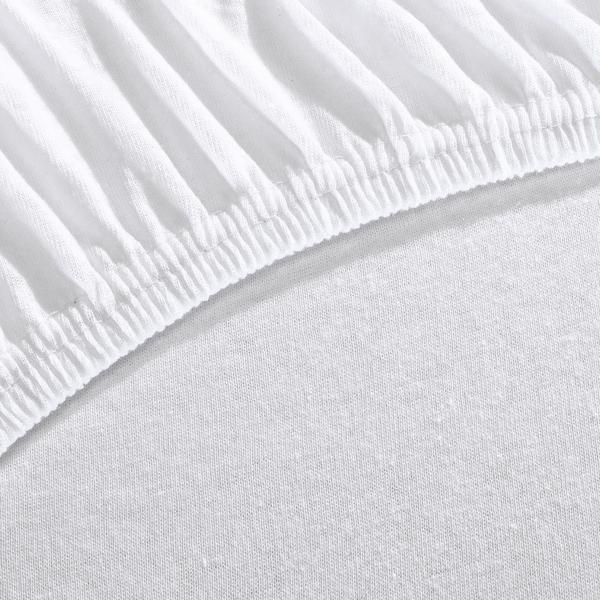 Drap-housse premium pour lit boxspring & lit à eau - blanc, 140-160x220 cm - 190 g/m2 coton/élasthanne - hauteur de bonnet 40 cm - Oeko-Tex - sans repassage & doux