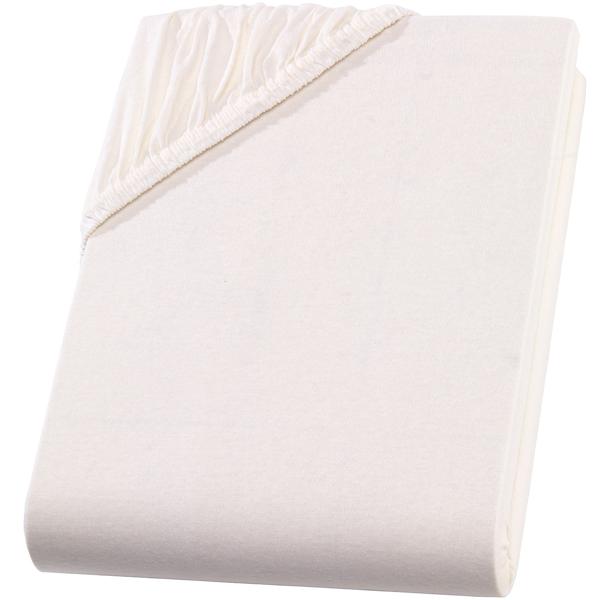 Premium Spannbetttuch für Boxspringbett & Wasserbett - Natur, 140-160x220 cm - 190g/m2 Baumwolle/Elasthan - 40cm Steghöhe - Oeko-Tex - Bügelfrei & Weich