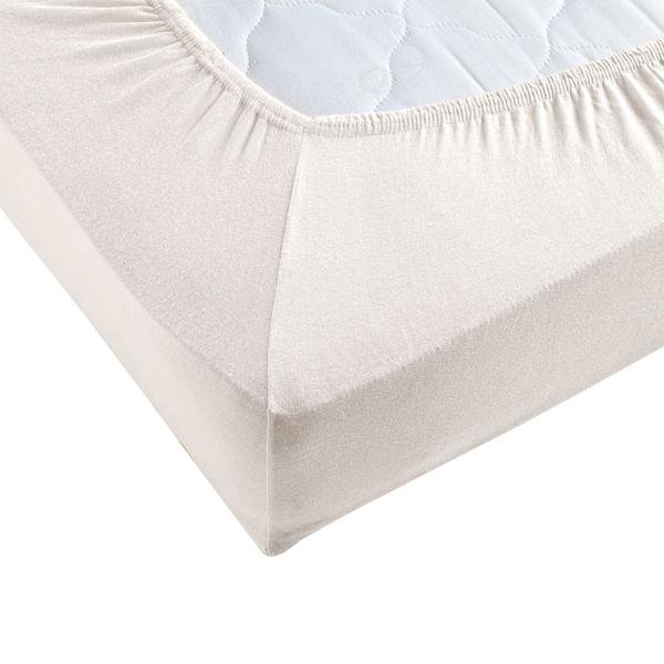 Premium Spannbetttuch für Boxspringbett & Wasserbett - Natur, 140-160x220 cm - 190g/m2 Baumwolle/Elasthan - 40cm Steghöhe - Oeko-Tex - Bügelfrei & Weich