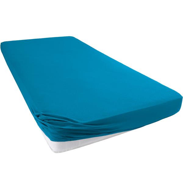 Drap-housse premium pour lit boxspring et lit à eau - pétrole, 140-160x220 cm - 190 g/m2 coton/élasthanne - bonnet 40 cm - Oeko-Tex - sans repassage & doux