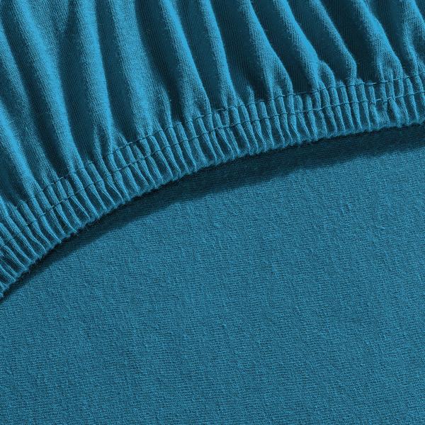 Drap-housse premium pour lit boxspring et lit à eau - pétrole, 140-160x220 cm - 190 g/m2 coton/élasthanne - bonnet 40 cm - Oeko-Tex - sans repassage & doux