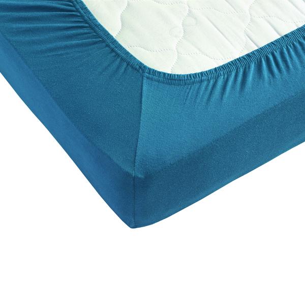 Drap-housse premium pour lit boxspring et lit à eau - pétrole, 140-160x220 cm - 190 g/m2 coton/élasthanne - bonnet 40 cm - Oeko-Tex - sans repassage & doux