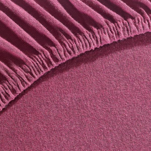 Drap-housse premium pour lit boxspring & lit à eau - bordeaux, 140-160x220 cm - 190 g/m2 coton/élasthanne - bonnet 40 cm - Oeko-Tex - infroissable & doux