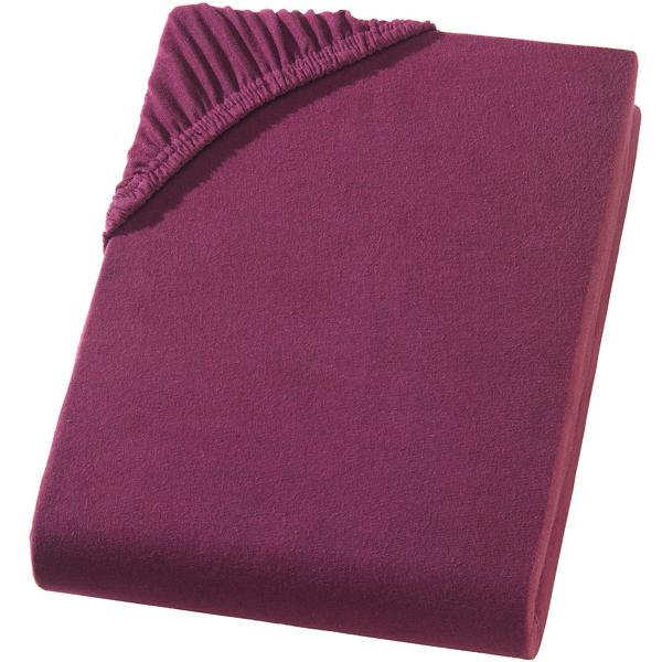 Drap-housse premium pour lit boxspring & lit à eau - bordeaux, 140-160x220 cm - 190 g/m2 coton/élasthanne - bonnet 40 cm - Oeko-Tex - infroissable & doux