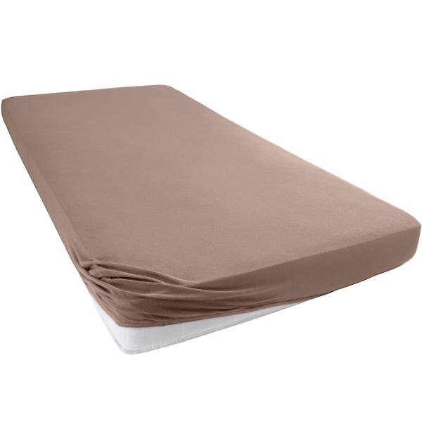 Drap extensible premium pour lit boxspring & lit à eau - nougat, 140-160x220 cm - 190 g/m² coton/élasthanne - bonnet 40 cm - Oeko-Tex - infroissable & doux