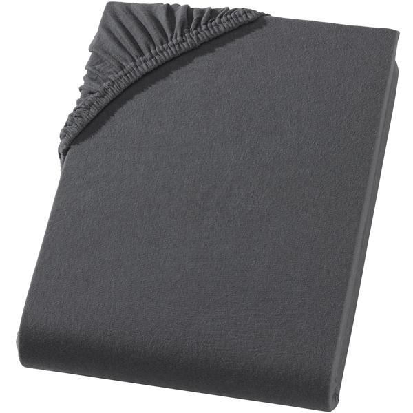 Premium Spannbetttuch für Boxspringbett & Wasserbett - Anthrazit, 140-160x220 cm - 190g/m2 Baumwolle/Elasthan - 40cm Steghöhe - Oeko-Tex - Bügelfrei & Weich