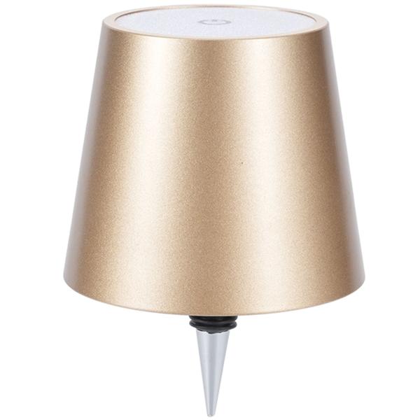 Set da 2 lampade a bottiglia, batteria 8 h: dimmerabili – 3600 mAh – 3 colori di luce, oro – illuminazione d’atmosfera – luce per bottiglia con paralume in metallo