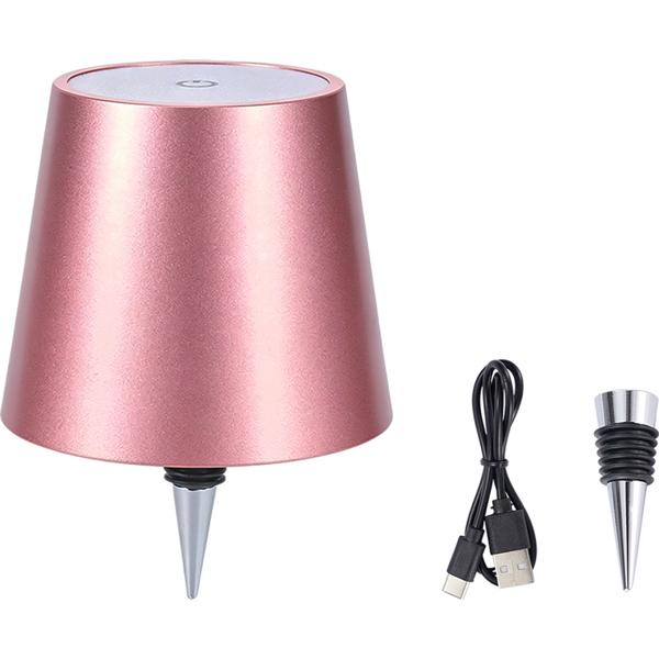 Set da 2 lampade a bottiglia, batteria 8 h: dimmerabili – 3600 mAh – 3 colori di luce, rose gold – illuminazione d’atmosfera – luce per bottiglia con paralume in metallo
