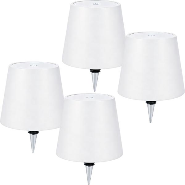Set di 4 lampade a bottiglia, batteria power 8h: dimmerabili – 3600 mAh – 3 colori di luce, bianco – illuminazione d’atmosfera – luce decorativa per bottiglia con paralume in metallo