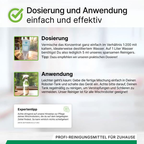 2er-Set Effektives Bodenreiniger Konzentrat für Wischroboter-Reinigungsstationen, Frühlingsduft, vegan, 1 L, biologisch abbaubar, schnell trocknend