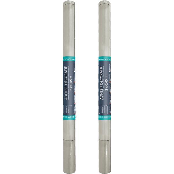 2er-Set Stilvolle Klebefolie in Backsteinoptik, weiss – Hochwertige Dekofolie, selbstklebend, 45cmx200cm