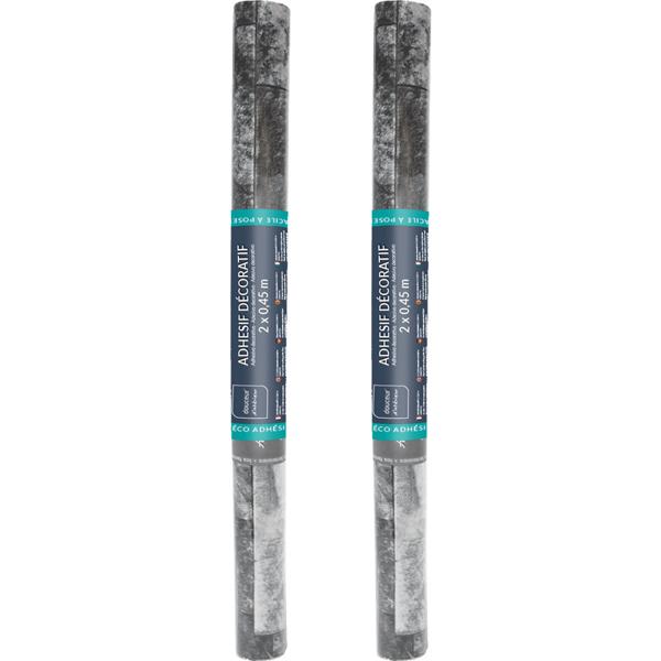 2er-Set Stilvolle Klebefolie in Backsteinoptik, grau – Hochwertige Dekofolie, selbstklebend, 45cmx200cm