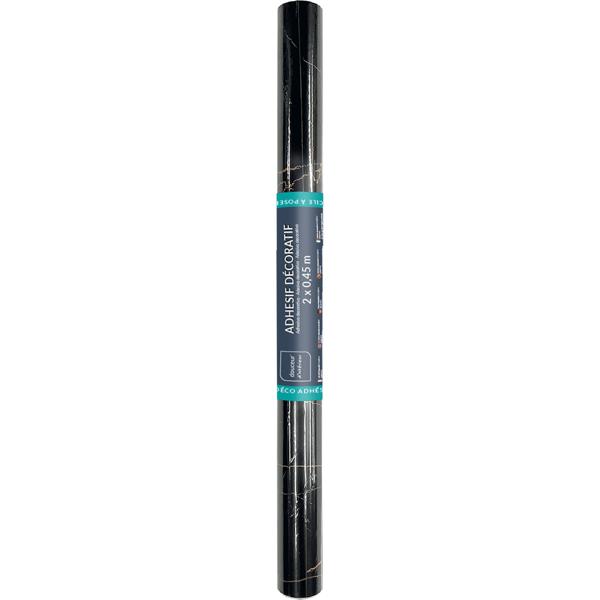 2er-Set Hochwertige Klebefolie Schwarzer Marmor – Moderne Dekofolie, selbstklebend, 45cmx200cm