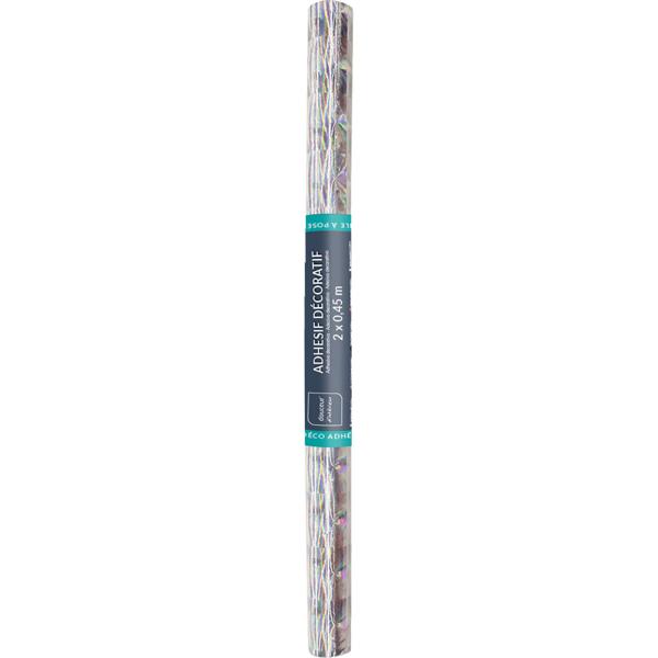 Minimalistische Klebefolie mit Karomuster, silber – Hochwertige Dekofolie, selbstklebend, 45cmx200cm