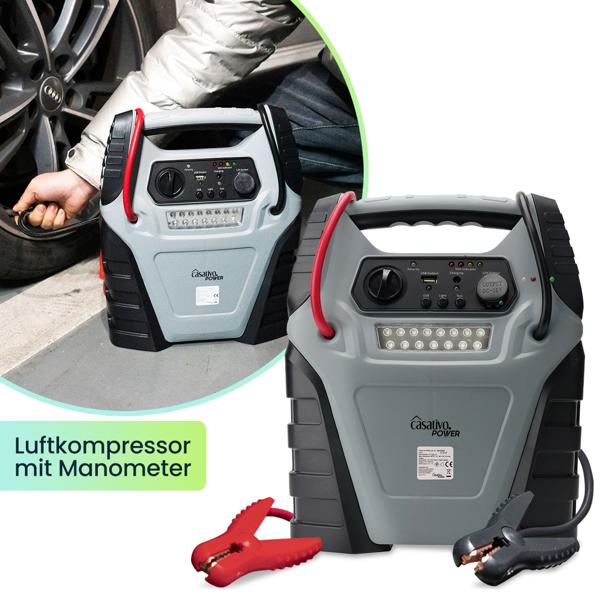5-in-1 Powerbank mit Starthilfe Booster & Luftkompressor – 12V, 20Ah, 1000A, 150 PSI – leistungsstark, mobil & vielseitig – für Auto, Motorrad & Outdoor