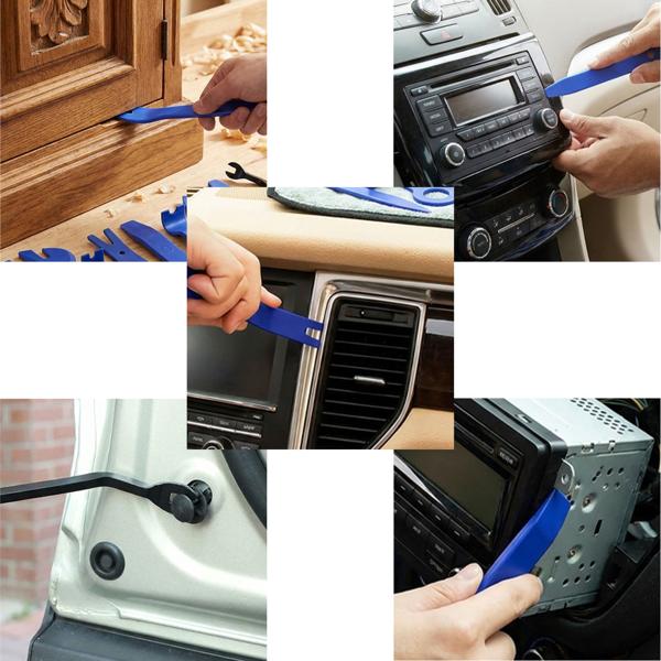 Pratico set di cunei per modanature da 12 pezzi per auto, mobili e ristrutturazioni – ideale per rimuovere delicatamente rivestimenti, clip e modanature