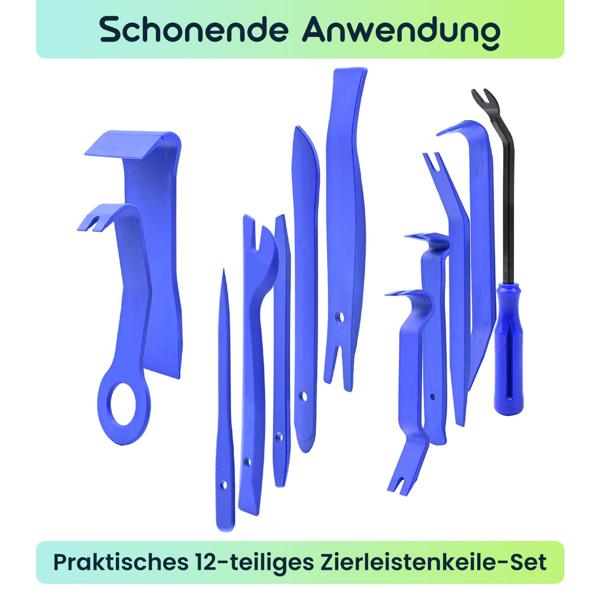 Praktisches 12-teiliges Zierleistenkeile-Set für Auto, Möbel & Renovierung – ideal zum schonenden Entfernen von Verkleidungen, Clips & Leisten