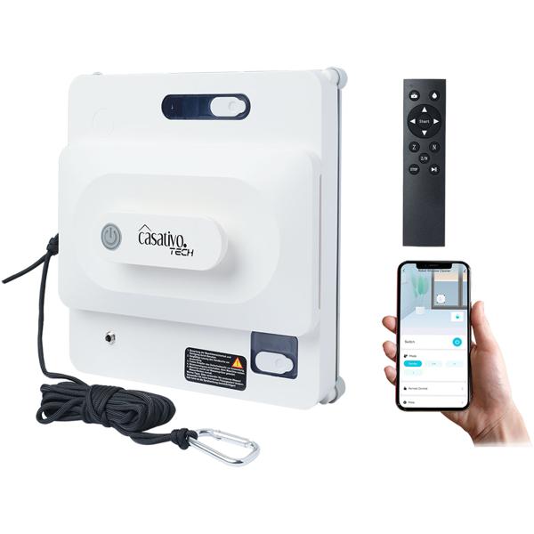 Smarter Fensterputz-Roboter mit App & Fernbedienung – Automatischer Fensterreiniger für streifenfreie Sauberkeit, rahmenlose Fenster, inkl. 4 Pads