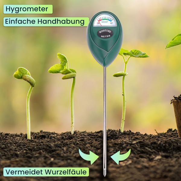 3er-Set Feuchtigkeitsmessgerät für Pflanzenböden, Feuchtigkeitssensor / Hygrometer Pflanzenerde, zeigt präzise die Feuchtigkeit im Boden an