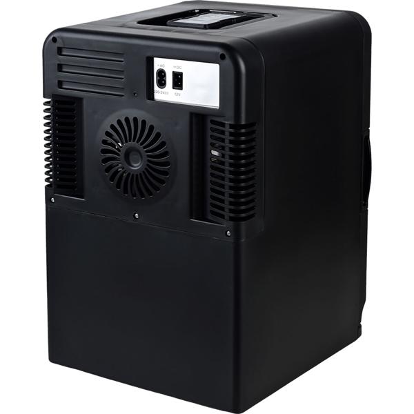 Mobiler Mini Kühlschrank 14L mit Kühl- und Wärmfunktion - Kleiner Auto Kühlschrank 12V 230V, Mini Fridge mit Sichtfenster & Tragegriff, Schwarz