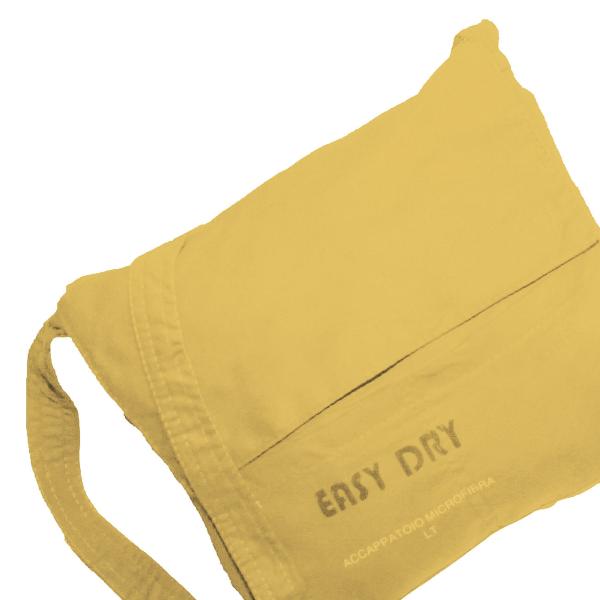 Mikrofaser-Bademantel XL Gelb mit Kapuze - Saugfähig, schnelltrocknend & leicht (500g) für Sport, Reise, Sauna - 80% Polyester, 20% Polyamid