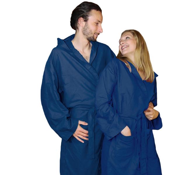 Peignoir en microfibre, 80% polyester, 20% polyamide, bleu foncé, XL