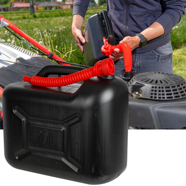 Tanica di benzina da 20 l, tanica di plastica, con tubo di travaso