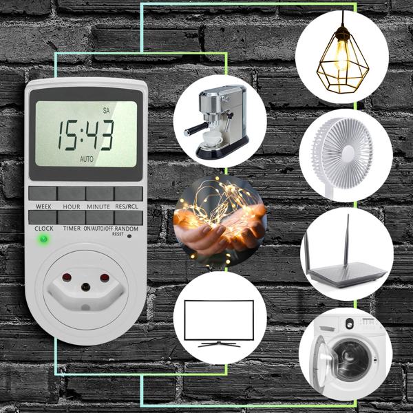 Digitale Zeitschaltuhr mit Kindersicherung: weiss, 10 Programme – zuverlässige Zeitschaltung für die präzise Steuerung Ihrer Elektrogeräte