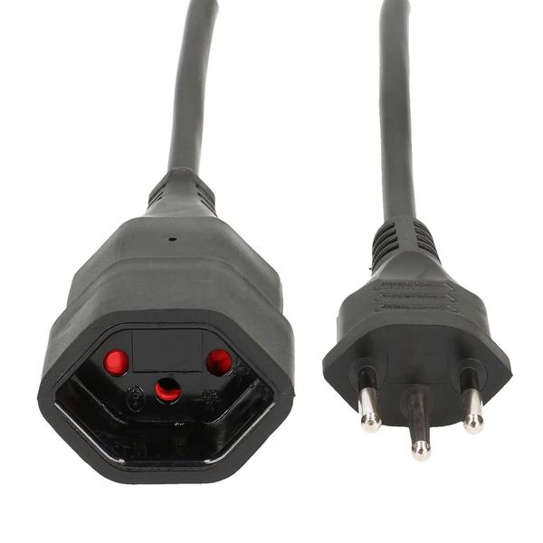 set di 2 cavi di prolunga, neri, da 3 pin ad accoppiamento, cavo di alimentazione, 5 m