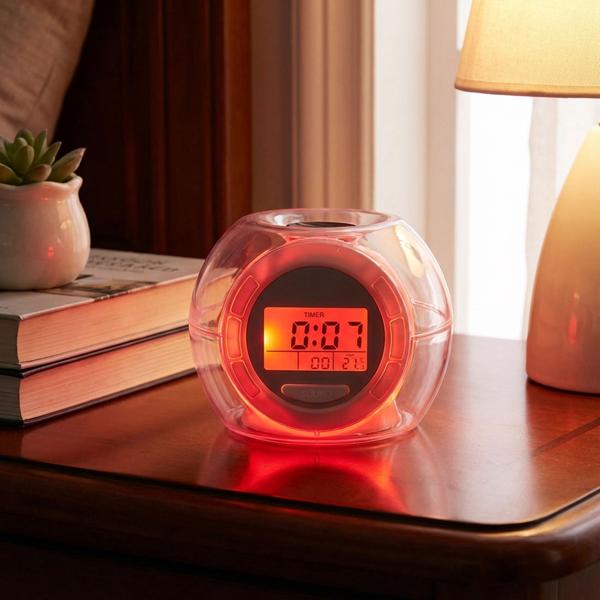 Stazione meteo Data, giorno, temperatura interna, stazione meteo radio con LED e suono naturale