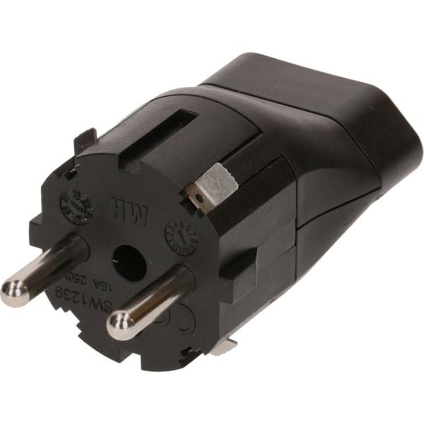 Adaptateur Powerbank - Prise Schuko vers Type 21 Suisse - 250V/16A, 3680W - Sécurité Powerstation - Noir IP20