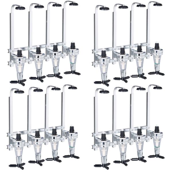 4er Set Getränkespender für 4 Flaschen, Wandmontage – Dosierer mit Finger-Push, ideal für Partyräume, Kellerbar & Gartenlaube, Bar-Zubehör